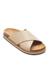 Free People Women's Sidelines Crossover Slide Sandals In Dove Gray