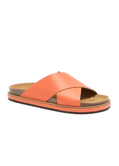 Free People Women's Sidelines Footbed Sandals In Papaya In Orange