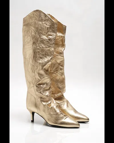 Free People Women's Sloane Slouched Ankle Boots In Gold