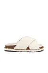 FREE PEOPLE WOMEN'S SO SOFT SIDELINES FOOTBED SANDALS IN IVORY