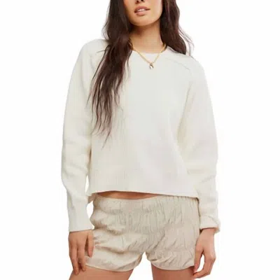 Free People Spring Street Cotton Crewneck Sweater In Neutral