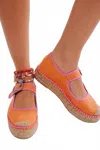 Free People Women's Surfside Mary Jane Espadrilles In Orange Crush In Orange