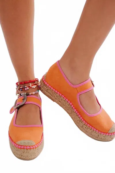 Free People Women's Surfside Mary Jane Espadrilles In Orange Crush