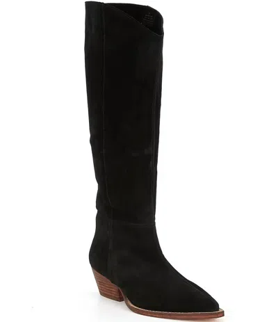 Free People Women's Sway Low Slouch Boot In Black Suede | ModeSens