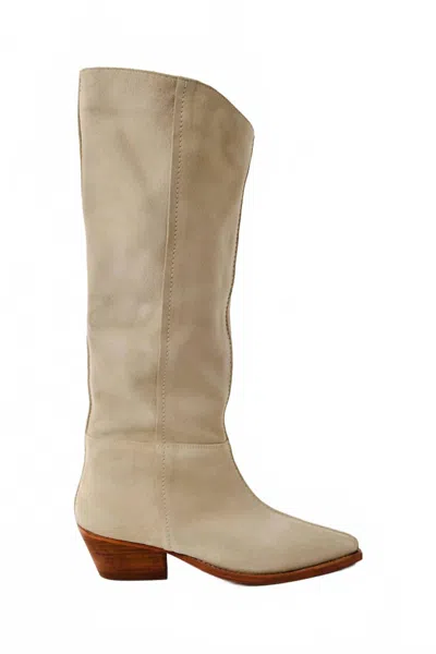 Free People Women's Sway Low Slouch Boot In Parchment Suede In Brown