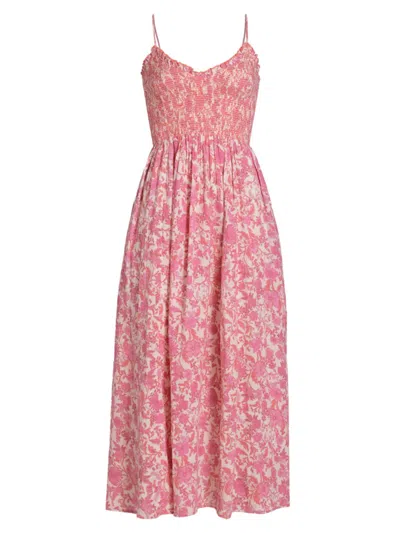 Free People Sweet Nothings Floral Print Sleeveless Maxi Sundress In Pink Combo