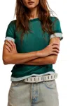 Free People Tasha Short Sleeve Tee In Icy Lake Combo In Multi
