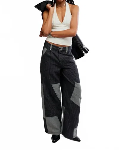 Free People Women's This Or That Trousers In Black Grey