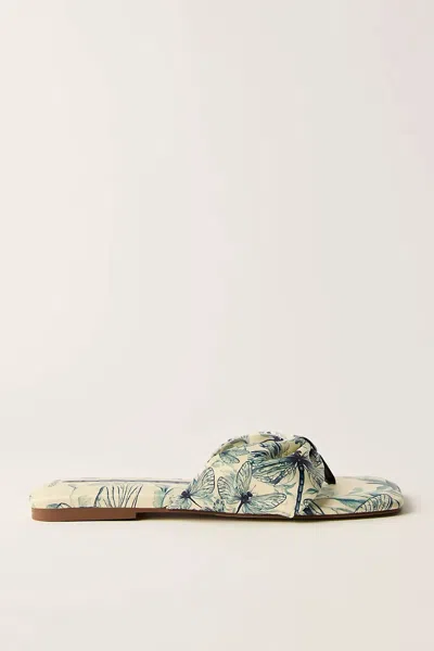 Free People Tia Ruched Printed Sandals In Green