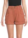 Free People Women's Topanga Linen Cotton Blend Shorts In Spice Rout