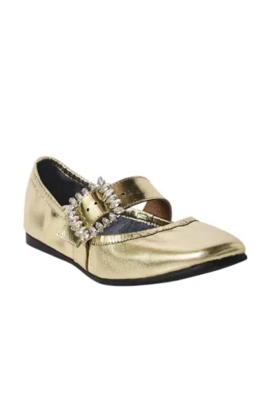 Free People Women's Ursa Gemini Ballet Flat In Champagne Metallic In Multi