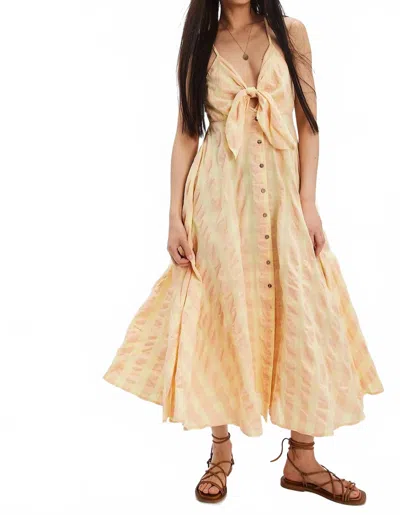Free People Women's Via Midi Dress In Creamsicle Combo Eve In Yellow