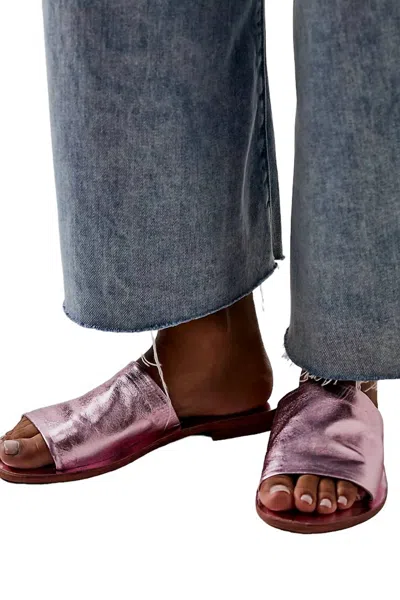 Free People Women's Vicente Slide Sandals In Metallic Pink In Blue