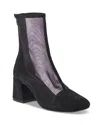 Free People Wisteria Cap Toe Bootie In Black Suede/mesh