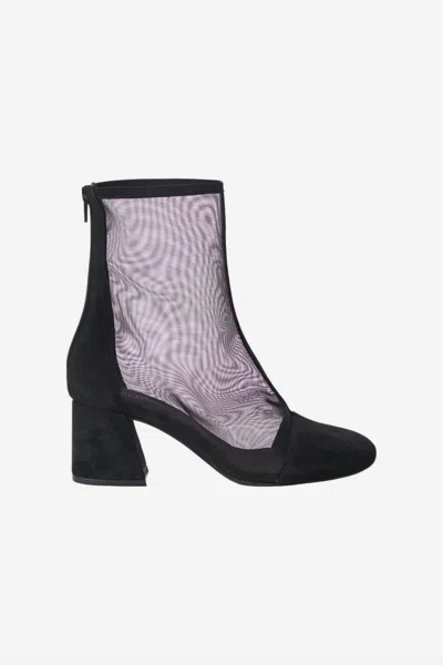 Free People Women's Wisteria Mesh Boots In Black In Multi