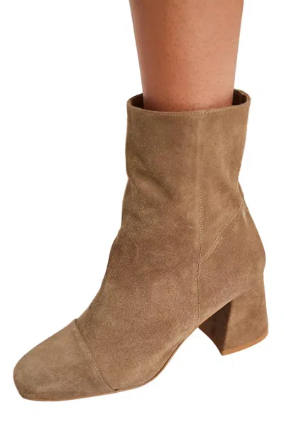 Free People Women's Wisteria Suede Ankle Boot In Taupe In Gray