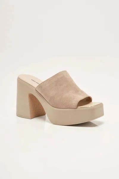 Free People Women's Zoe Platform Heels In Diamond Suede In Neutral