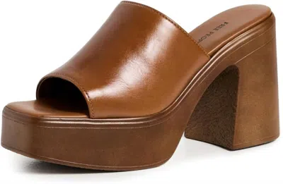 Free People Women's Zoe Platform Sandal In Chestnut In Blue