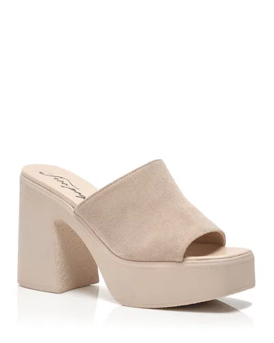 Free People Zoe Platforms Diamond Suede In Neutral