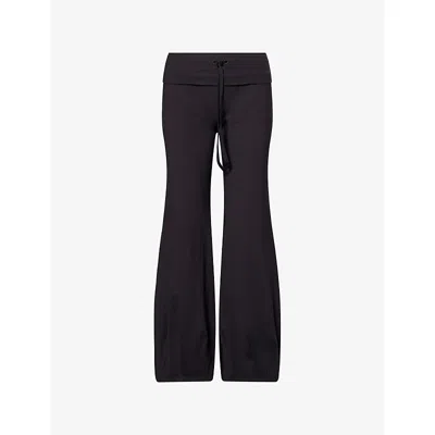 Free People Womens Black Quick Step Bubble-leg Stretch-jersey Trousers