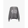 Free People Womens Black Venice V-neck Cotton-jersey Sweatshirt Xs In Gray
