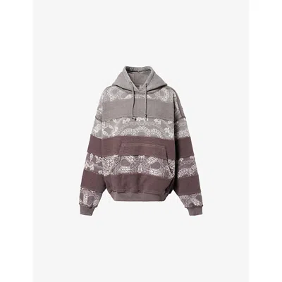 Free People Womens Chocolate Combo Fp Movement Final Call Printed Cotton-jersey Hoody Xs In Multi