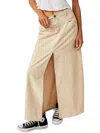 Shop Free People Womens Corduroy Mid Rise Maxi Skirt In Beige