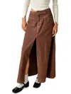 Free People As You Are Corduroy Maxi Skirt In Brown