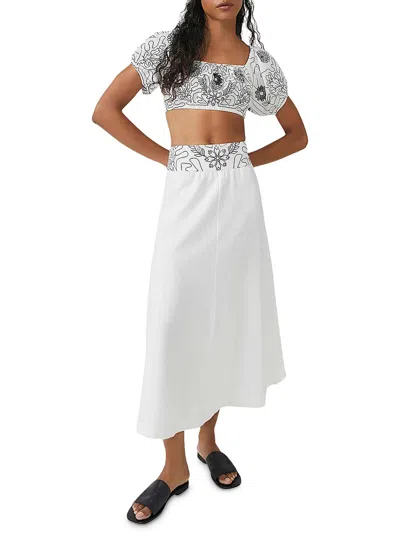 Free People Womens Cotton Cropped Two Piece Dress In White