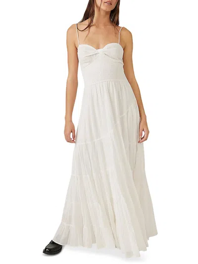 Free People Womens Cotton Maxi Sundress In White
