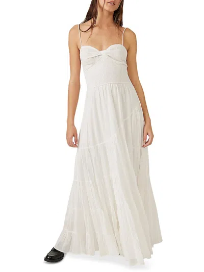 Free People Womens Cotton Maxi Sundress In Ivory