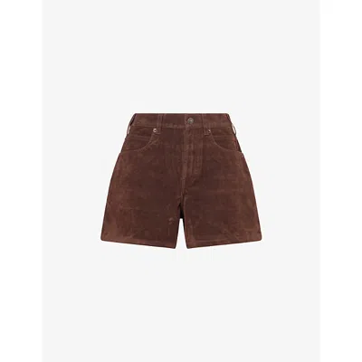 Free People Womens Dark Brown Tippi Vegan Suede Shorts