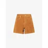 Free People Womens Dark Honey Tippi Vegan Suede Shorts In Gold