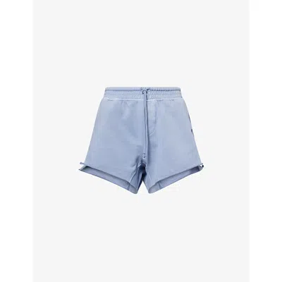 Free People Womens Dark Slate Combo Fp Movement Knockout Cotton-jersey Shorts Xs In Blue