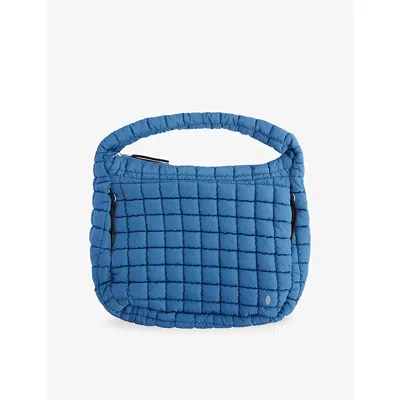 Free People Womens Deep Teal Fp Movement Quilted Carry-all Shoulder Bag In Blue