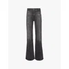 Free People Womens  Firecracker Slim-fit Flared Stretch-denim Jeans In Graphite