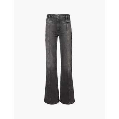 Free People Womens  Firecracker Slim-fit Flared Stretch-denim Jeans In Graphite