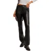 Free People Level Up Faux Leather Slit Cuff Pants In Black
