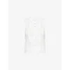 Free People Womens Jae Knit Lace-embroidery Cotton-blend Top Ivory
