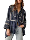 FREE PEOPLE WOMENS LACE BUTTON-DOWN BLOUSE