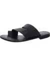 Free People Womens Toe Loop Leather Slide Sandals In Black