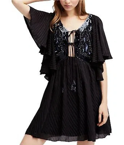 Pre-owned Free People Womens Moonglow A-line Dress, Black, X-small