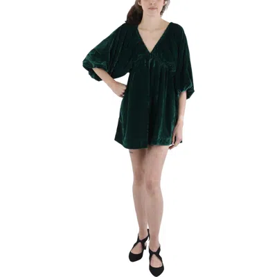 Free People Womens Pocket Velvet Babydoll Dress In Multi