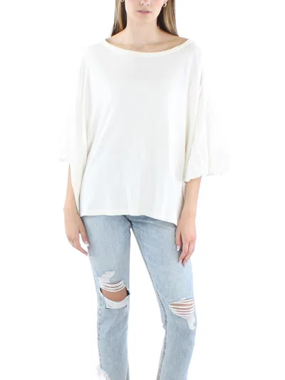 Free People Womens Puff Sleeve Solid Blouse In White