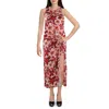 Free People Womens Ruched Viscose Halter Dress In Multi