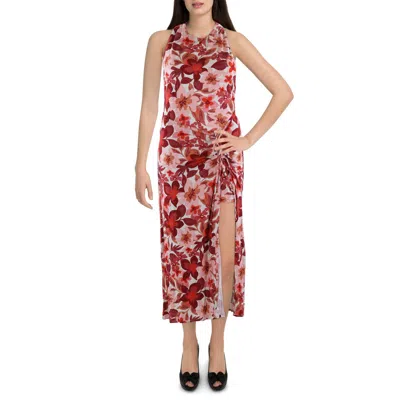 Free People Womens Ruched Viscose Halter Dress In Multi