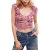 Free People Oh My Baby Crop Mesh T-shirt In Multi