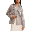 Free People Disco Margarita Sheer Sequin Button-up Shirt In Multi