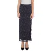 Free People Womens Side Slit Below Knee Midi Skirt