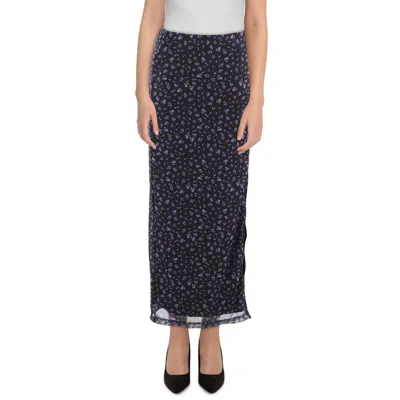 Free People Womens Side Slit Below Knee Midi Skirt
